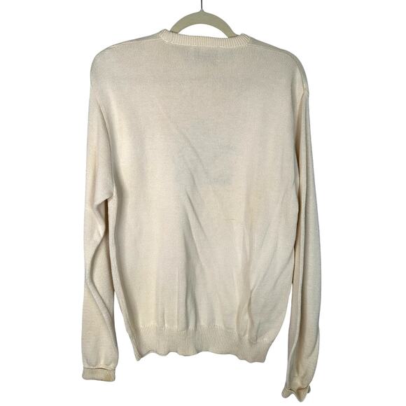 Vintage Lord Jeff Womens L Embroidered Duck Hunting Sweater 100% Cotton Cream - Picture 2 of 5